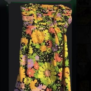 Shoshanna Strapless Floral Mini Dress Size 4 like Andy Warhol Flowers